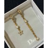 Dior White Crystal J Adior Antique Gold-Finish Earrings Golden