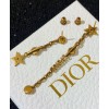 Dior White Crystal J Adior Antique Gold-Finish Earrings Golden