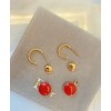 Dior ROSE DES VENTS series rose gold diamond red ceramic earrings Red