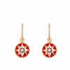 Dior ROSE DES VENTS series rose gold diamond red ceramic earrings Red