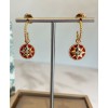 Dior ROSE DES VENTS series rose gold diamond red ceramic earrings Red