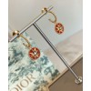 Dior ROSE DES VENTS series rose gold diamond red ceramic earrings Red