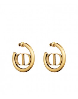 Dior 30 Montaigne Hoop Earrings Golden