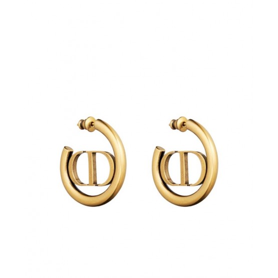 Dior 30 Montaigne Hoop Earrings Golden