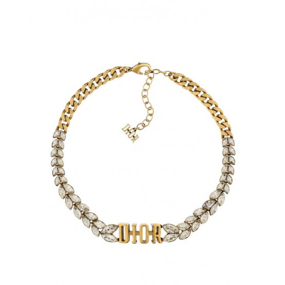 Dior Crystal Dior evolution Choker Necklace Golden