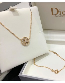 Dior Rose Des Vents Necklace Golden