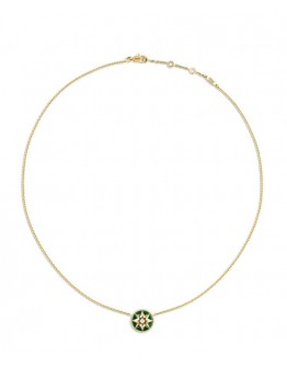 Dior Rose Des Vents Necklace 18k Yellow Gold Diamond And Malachite Green