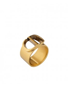 Dior 30 Montaigne Antique Gold-Finish Cd Ring Golden