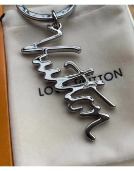 Louis Vuitton LV Autograph Keychain Silver