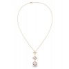 Louis Vuitton Color Blossom Lariat Necklace Pink Gold White Mother-Of-Pearl And Diamond Red