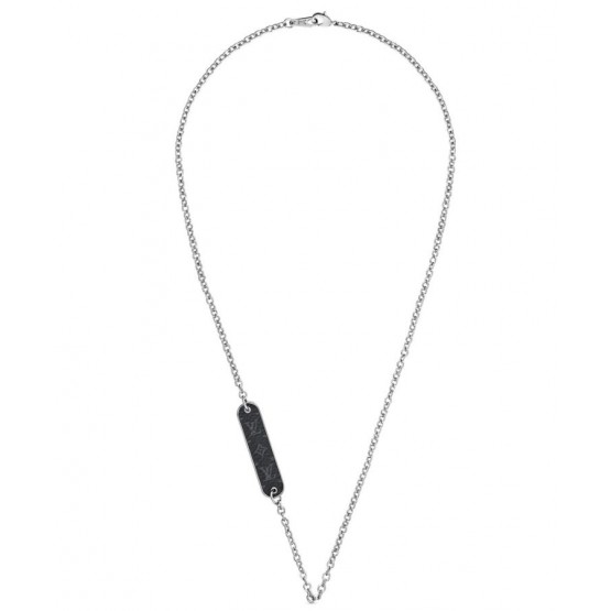 Louis Vuitton Pin Lock Necklace Chain Black