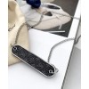 Louis Vuitton Pin Lock Necklace Chain Black