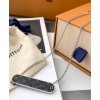 Louis Vuitton Pin Lock Necklace Chain Black