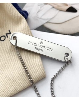 Louis Vuitton Pin Lock Necklace Chain Black