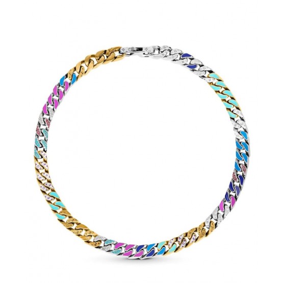 Louis Vuitton Chain Links Patches Necklace Polychrome