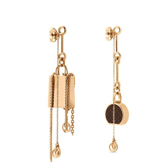 Louis Vuitton Mini LV Mismatched Earrings Golden