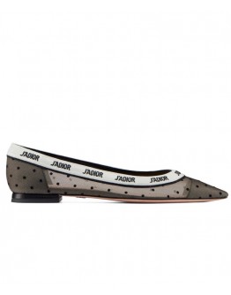 Dior Black And Nude Jadior Ballerina Plumetist Flat Black