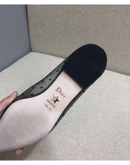 Dior Black And Nude Jadior Ballerina Plumetist Flat Black