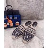 Dior Deep Blue Dior Granville Dior Oblique Embroidered Cotton Mule Dark Blue