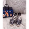Dior Deep Blue Dior Granville Dior Oblique Embroidered Cotton Mule Dark Blue