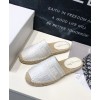 Dior Women Deep Granville Dior Oblique Embroidered Cotton Mule White