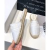 Dior Women Deep Granville Dior Oblique Embroidered Cotton Mule White