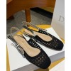 Dior Women Slingback Ballerina Flat Black