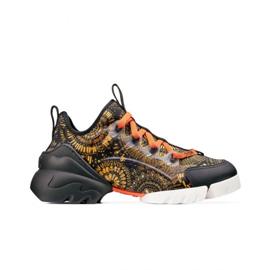 Dior Ochre D-Connect Fireworks Neoprene Sneaker Orange