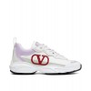 Valentino Unisex Shegoes Calfskin And Split Leather Sneaker White