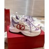 Valentino Unisex Shegoes Calfskin And Split Leather Sneaker White