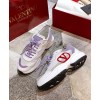 Valentino Unisex Shegoes Calfskin And Split Leather Sneaker White