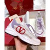 Valentino Unisex Shegoes Calfskin And Split Leather Sneaker White