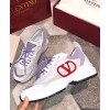 Valentino Unisex Shegoes Calfskin And Split Leather Sneaker White