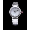 Bvlgari Lvcea 18ct pink-goldstainless steel and diamond watch White