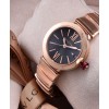 Bvlgari sliver stainless steel and diamond watch Black