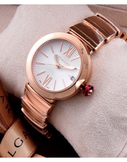 Bvlgari sliver stainless steel and diamond watch White