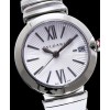 Bvlgari golden stainless steel and diamond watch White