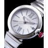 Bvlgari golden stainless steel and diamond watch White