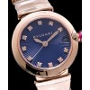 Bvlgari golden stainless steel and diamond watch Blue