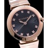 Bvlgari golden stainless steel and diamond watch Black