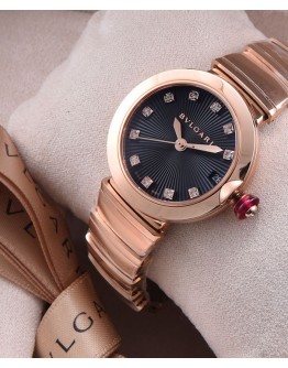Bvlgari golden stainless steel and diamond watch Black