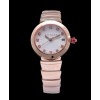 Bvlgari golden stainless steel and diamond watch White
