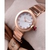 Bvlgari golden stainless steel and diamond watch White