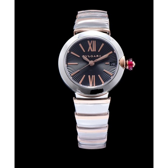 Bvlgari stainless steel and diamond watch for lady Black