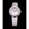 Bvlgari stainless steel and diamond watch for lady White