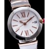 Bvlgari stainless steel and diamond watch for lady White