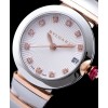 Bvlgari Lvcea 18ct pink-goldstainless steel and diamond watch White