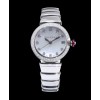 Bvlgari Lvcea White Dial Diamond Hour Markings stainless steel Case With Diamonds Two Tone Bracelet White