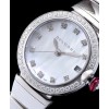 Bvlgari Lvcea White Dial Diamond Hour Markings stainless steel Case With Diamonds Two Tone Bracelet White