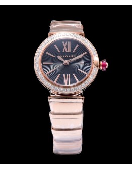 Bvlgari Lvcea Rose Gold Case With Diamonds Automatic WatchB lack